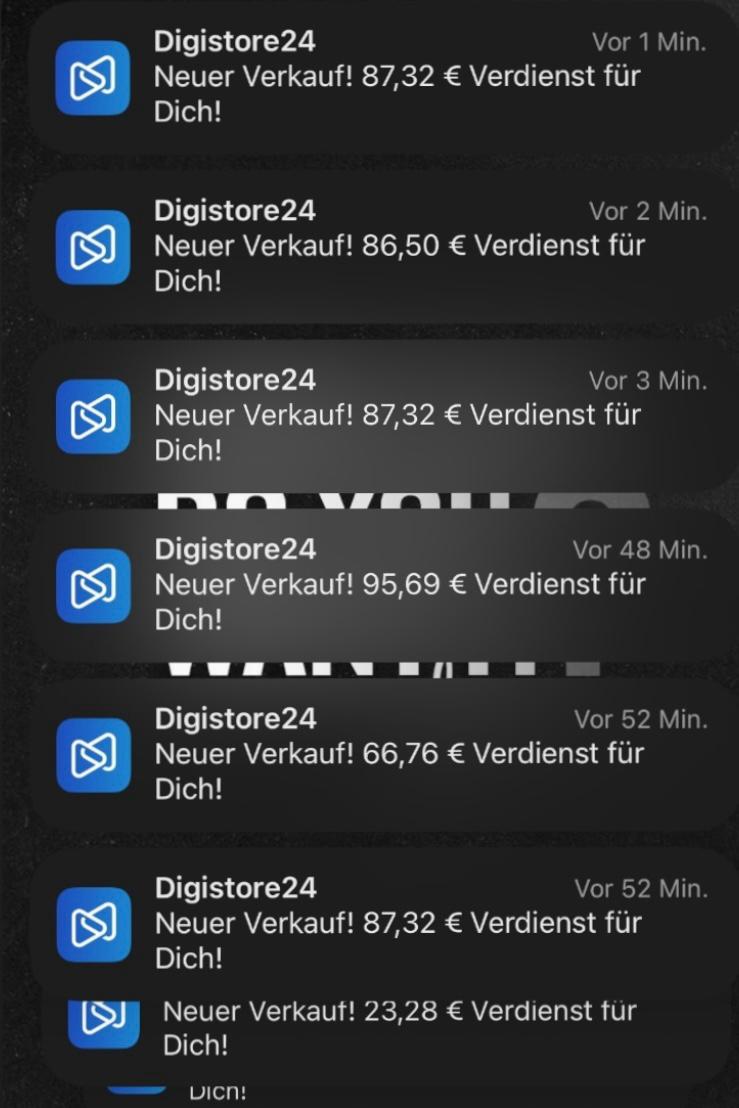 Verkaufsbenachrichtigungen im Minutentakt